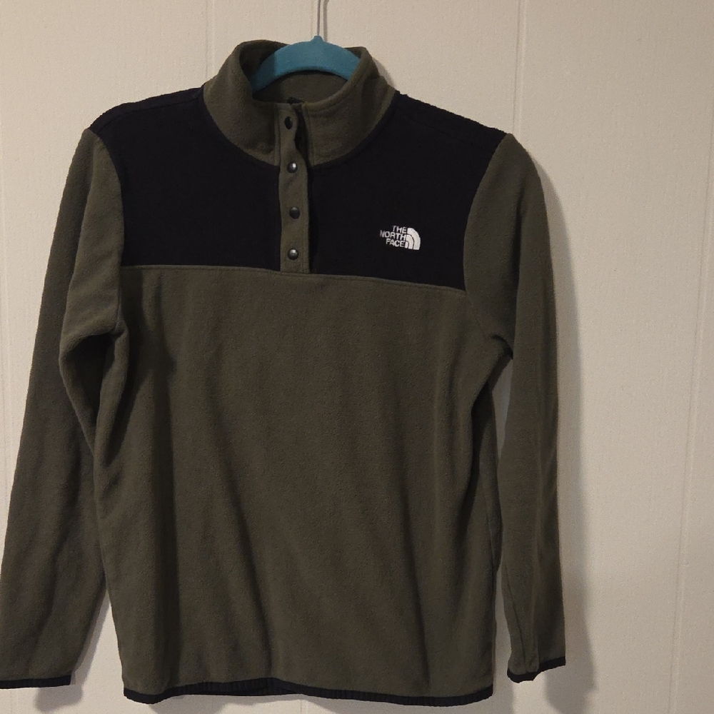 The North Face Green and Black Fleece Pullover